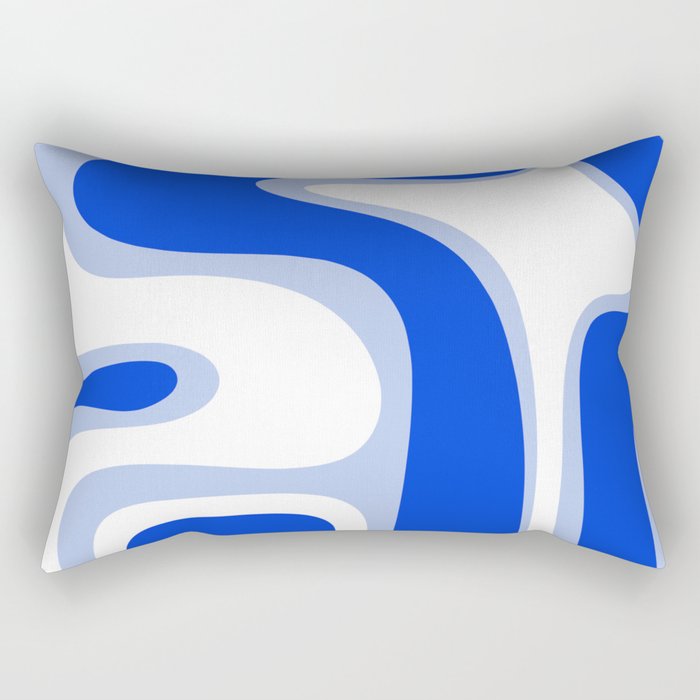 Copacetic Retro Abstract Royal Blue Light Blue White Rectangular Pillow Gallery Image 1