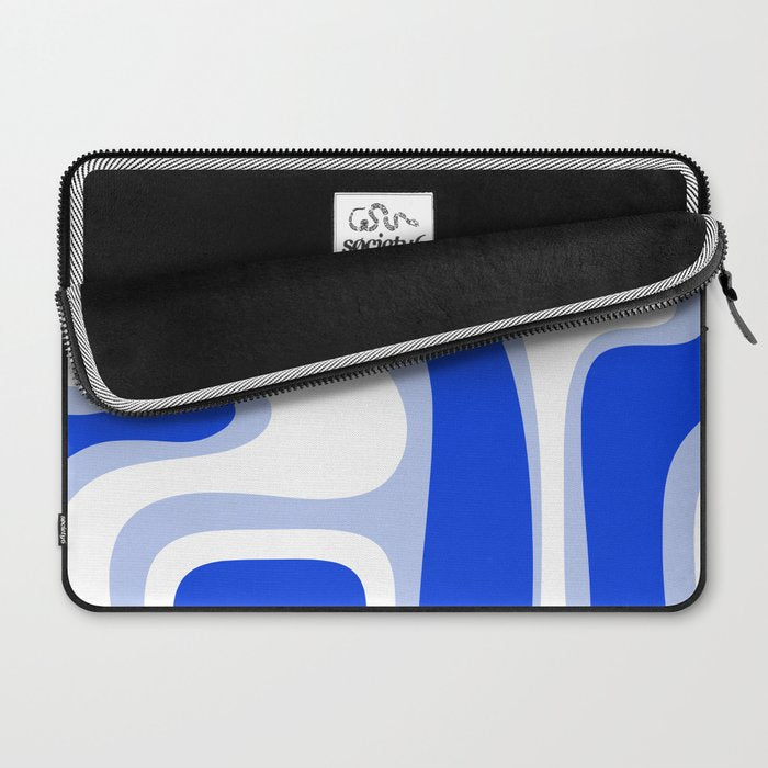 Copacetic Retro Abstract Royal Blue Light Blue White Laptop Sleeve Gallery Image 2