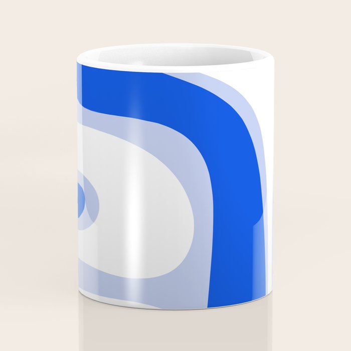 Copacetic Retro Abstract Royal Blue Light Blue White Coffee Mug Gallery Image 4