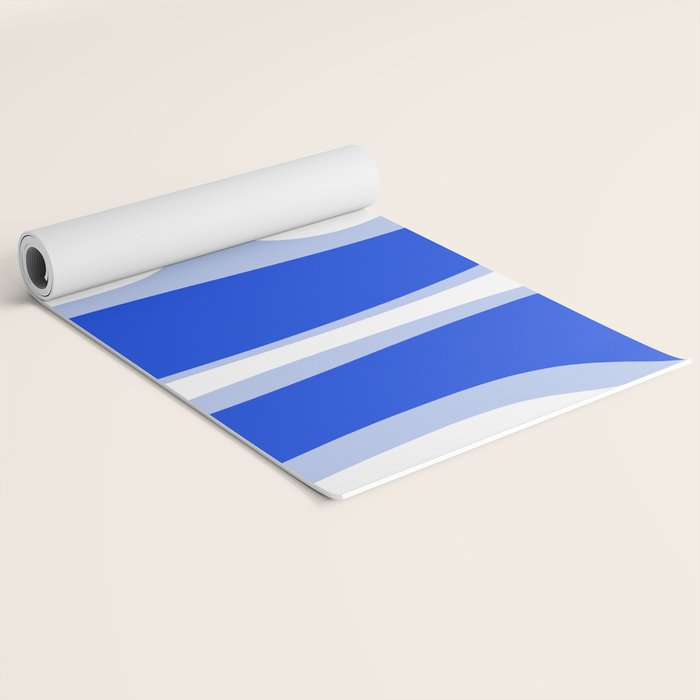 Copacetic Retro Abstract Royal Blue Light Blue White Yoga Mat Gallery Image 2