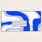 Copacetic Retro Abstract Royal Blue Light Blue White Desk Mat Gallery Image 1