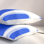 Copacetic Retro Abstract Royal Blue Light Blue White Pillow Sham Gallery Image 3