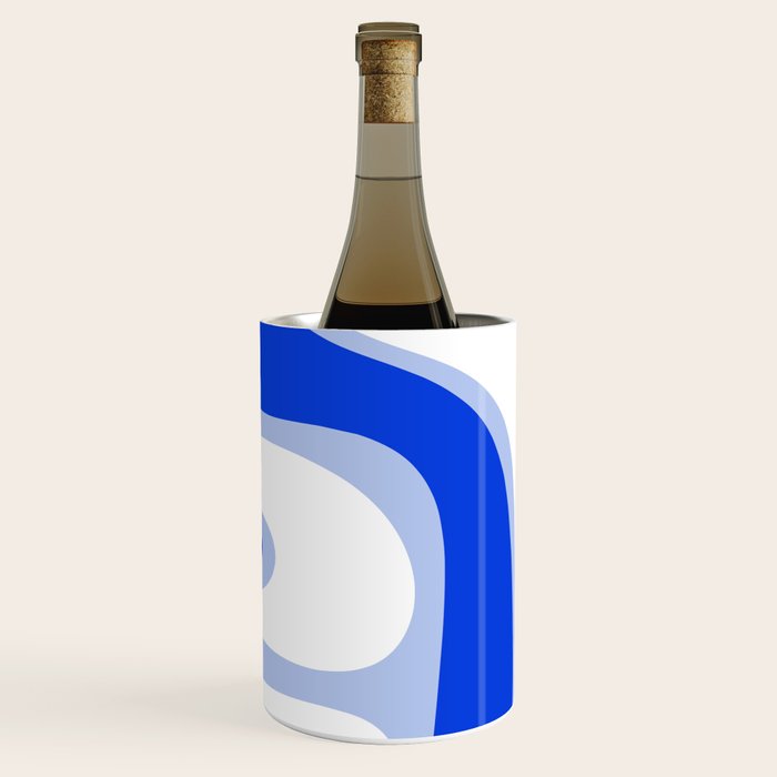 Copacetic Retro Abstract Royal Blue Light Blue White Wine Chiller Gallery Image 1