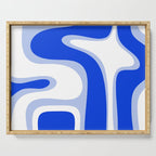 Copacetic Retro Abstract Royal Blue Light Blue White Serving Tray Gallery Image 1