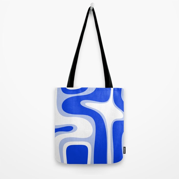 Copacetic Retro Abstract Royal Blue Light Blue White Tote Bag Gallery Image 2