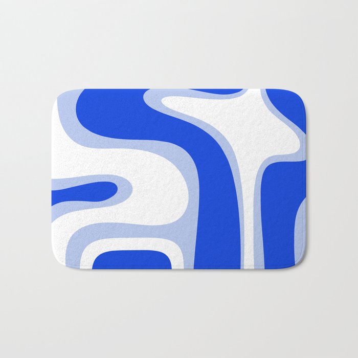 Copacetic Retro Abstract Royal Blue Light Blue White Bath Mat Gallery Image 1