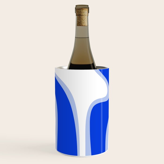 Copacetic Retro Abstract Royal Blue Light Blue White Wine Chiller Gallery Image 3