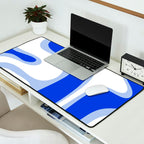 Copacetic Retro Abstract Royal Blue Light Blue White Desk Mat Gallery Image 2