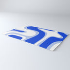 Copacetic Retro Abstract Royal Blue Light Blue White Rug Gallery Image 3