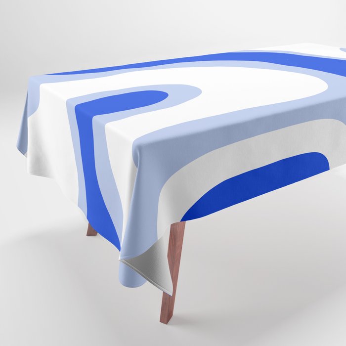 Copacetic Retro Abstract Royal Blue Light Blue White Tablecloth Gallery Image 1