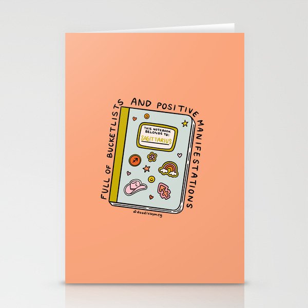 Sagittarius Notebook Stationery Card Gallery Image 2