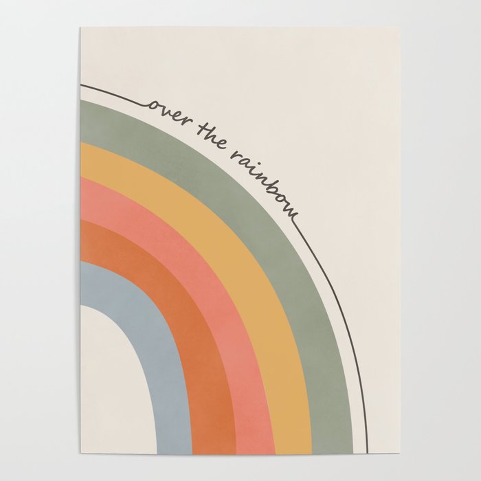 Retro Boho Rainbow with Quote Poster Gallery Image 1