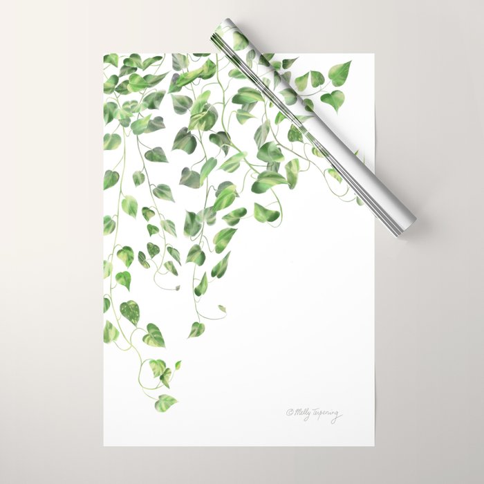 Golden Pothos - Ivy Wrapping Paper Gallery Image 1