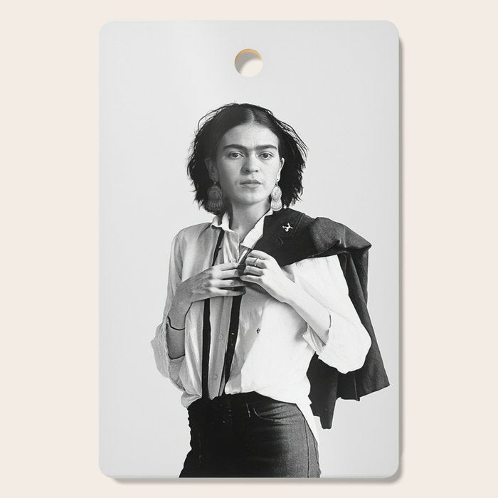 Frida Kahlo Wearing White Shirt Cutting Board Gallery Image 1