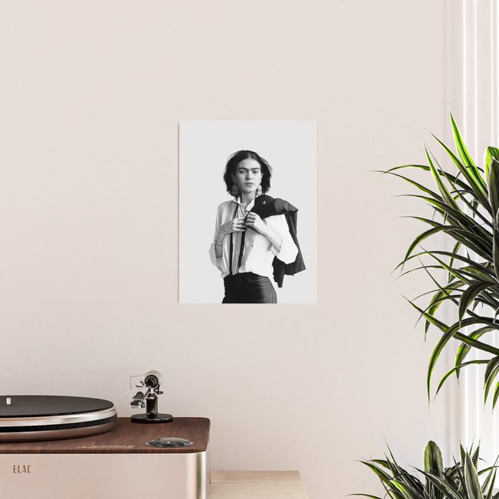 Frida Kahlo Wearing White Shirt Poster Gallery Image 2