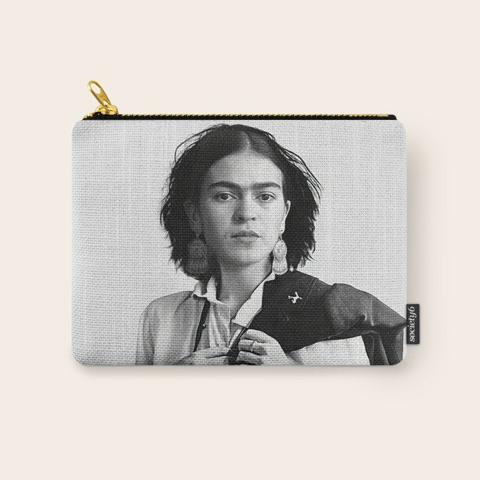 Frida Kahlo Wearing White Shirt Carry All Pouch Gallery Image 1