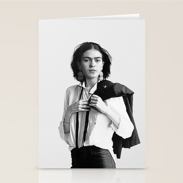 Frida Kahlo Wearing White Shirt Stationery Card Gallery Image 1