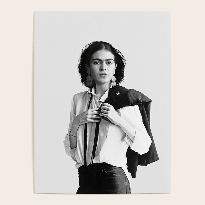 Frida Kahlo Wearing White Shirt Poster Gallery Image 4