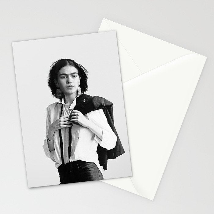 Frida Kahlo Wearing White Shirt Stationery Card Gallery Image 2
