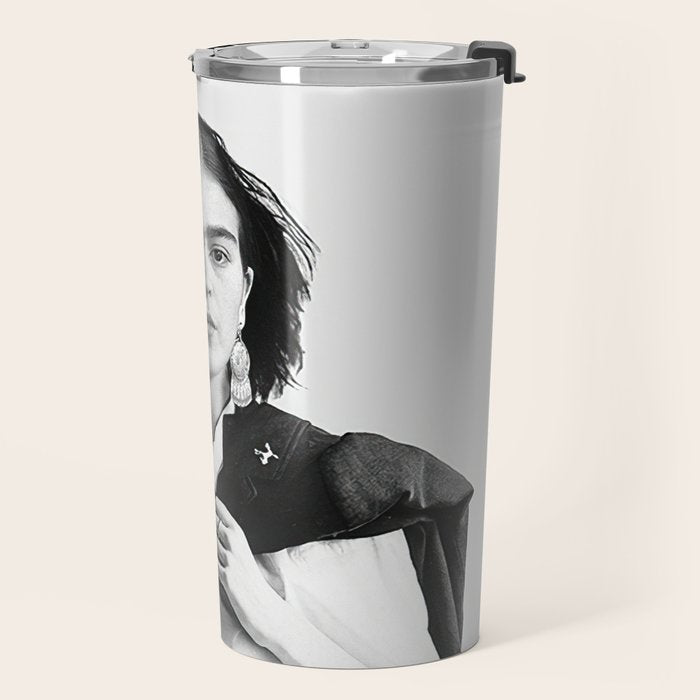 Frida Kahlo Wearing White Shirt Travel Mug Gallery Image 2