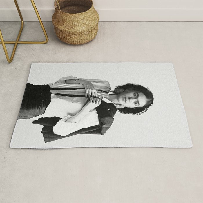 Frida Kahlo Wearing White Shirt Rug Gallery Image 1