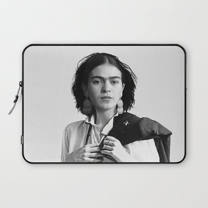 Frida Kahlo Wearing White Shirt Laptop Sleeve Gallery Image 1