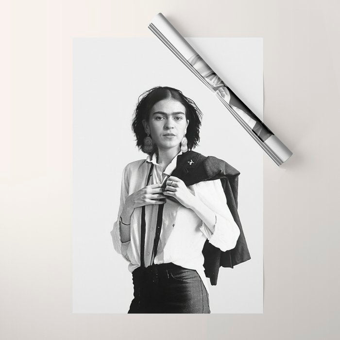 Frida Kahlo Wearing White Shirt Wrapping Paper Gallery Image 1