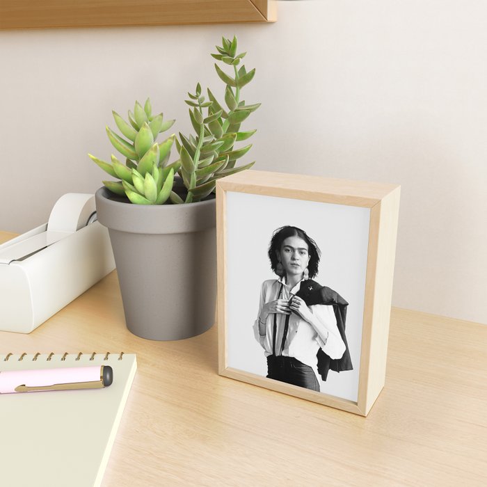 Frida Kahlo Wearing White Shirt Mini Art Print Gallery Image 2