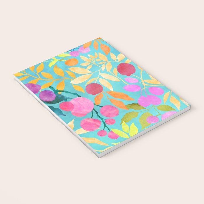 Exotic Fruit Garden Tropical Summer Foliage And Fruit Turquoise Notebook Gallery Image 3
