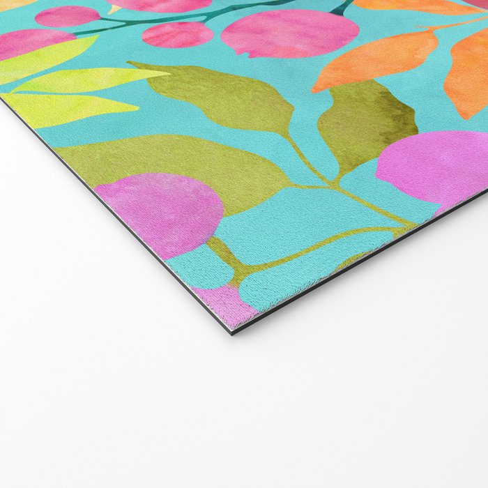 Exotic Fruit Garden Tropical Summer Foliage And Fruit Turquoise Welcome Mat Gallery Image 2