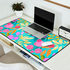 Exotic Fruit Garden Tropical Summer Foliage And Fruit Turquoise Desk Mat Gallery Image 2