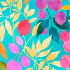 Exotic Fruit Garden Tropical Summer Foliage And Fruit Turquoise Coffee Mug Gallery Image 2