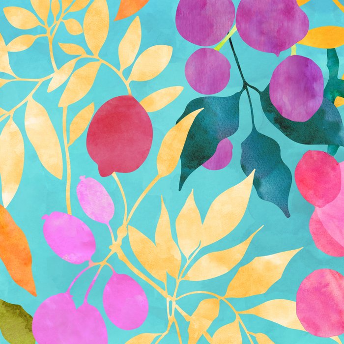 Exotic Fruit Garden Tropical Summer Foliage And Fruit Turquoise Coffee Mug Gallery Image 2