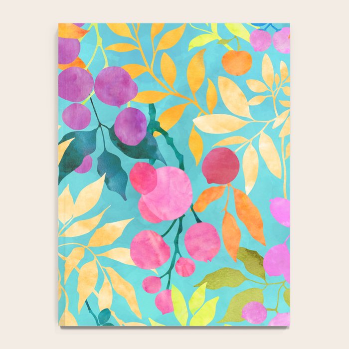 Exotic Fruit Garden Tropical Summer Foliage And Fruit Turquoise Notebook Gallery Image 4