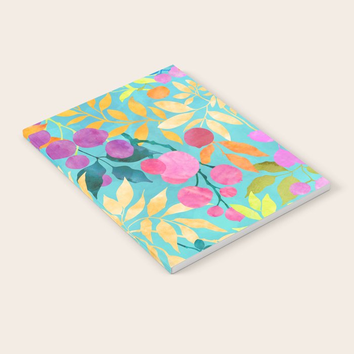 Exotic Fruit Garden Tropical Summer Foliage And Fruit Turquoise Notebook Gallery Image 2