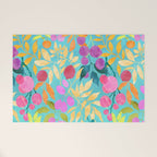 Exotic Fruit Garden Tropical Summer Foliage And Fruit Turquoise Welcome Mat Gallery Image 1