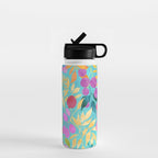 Exotic Fruit Garden Tropical Summer Foliage And Fruit Turquoise Water Bottle Gallery Image 1