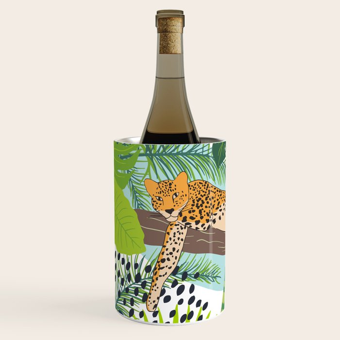 Colorful Jungle Cheetah Print Wine Chiller Gallery Image 2