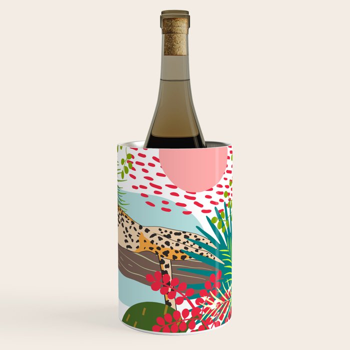 Colorful Jungle Cheetah Print Wine Chiller Gallery Image 3