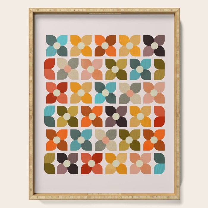Bauhaus Geometric Flowers  Serving Tray Gallery Image 1