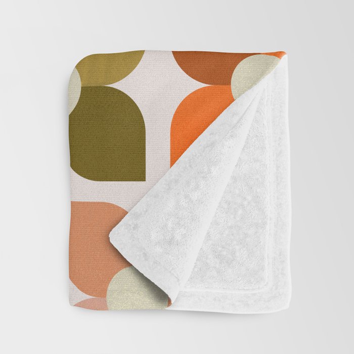 Bauhaus Geometric Flowers  Throw Blanket Gallery Image 3