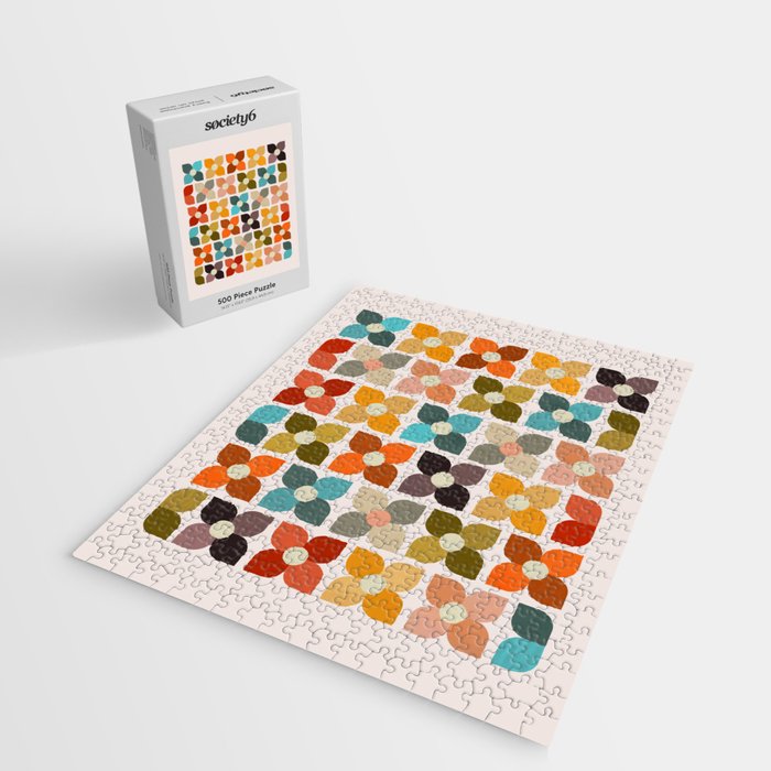 Bauhaus Geometric Flowers  Jigsaw Puzzle Gallery Image 2