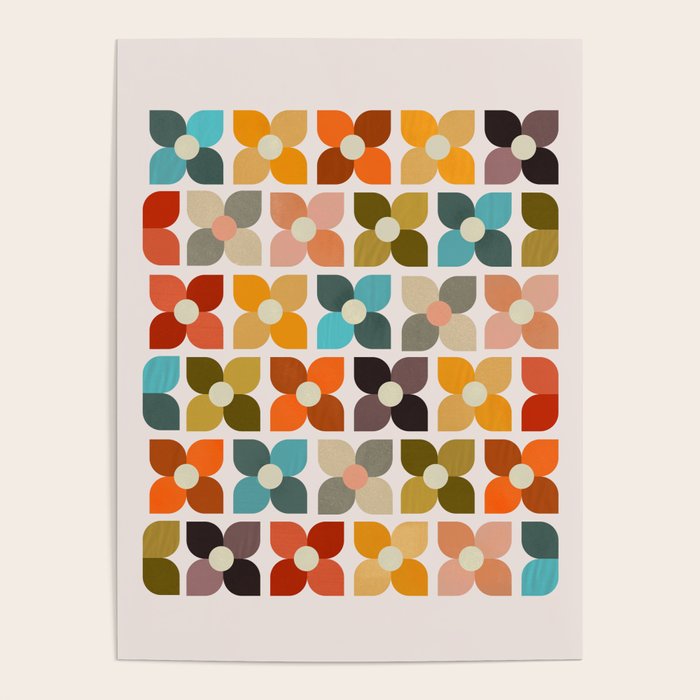 Bauhaus Geometric Flowers  Poster Gallery Image 4
