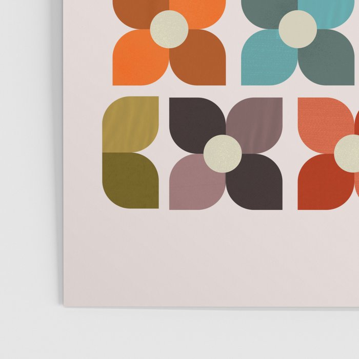 Bauhaus Geometric Flowers  Poster Gallery Image 3