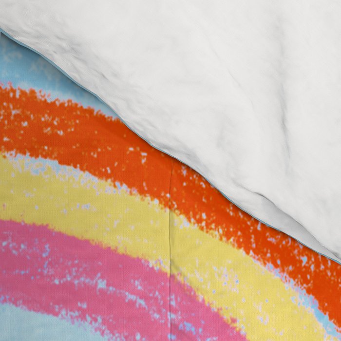 Retro Sunflower & Rainbow in Blue & Pink Comforter Gallery Image 4