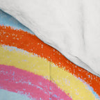 Retro Sunflower & Rainbow in Blue & Pink Comforter Gallery Image 4