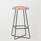 Retro Sunflower & Rainbow in Blue & Pink Stool Gallery Image 1