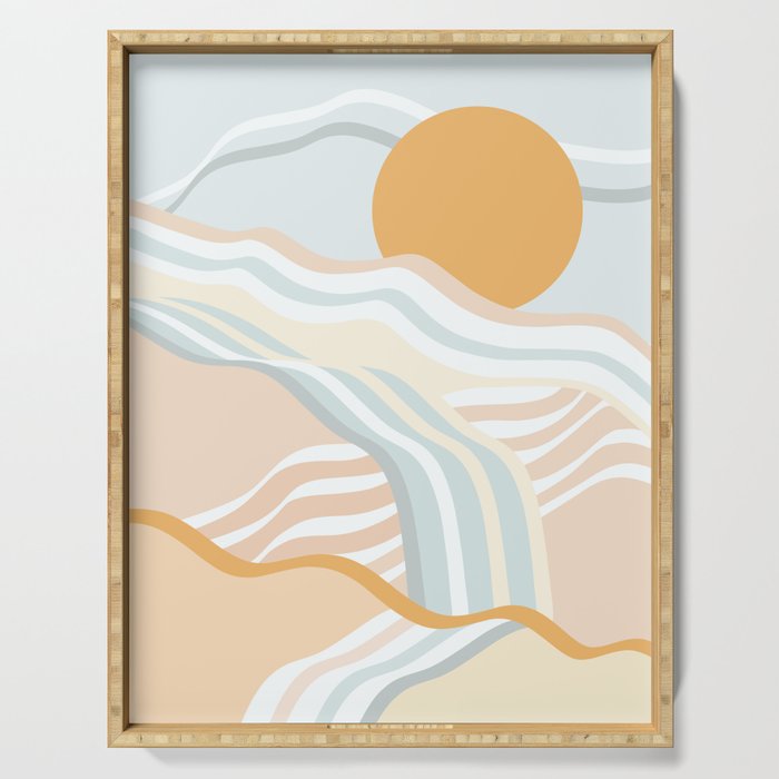 Retro Rainbow Summer Waves Serving Tray Gallery Image 1