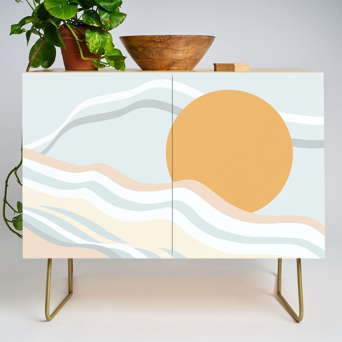 Retro Rainbow Summer Waves Credenza Gallery Image 1