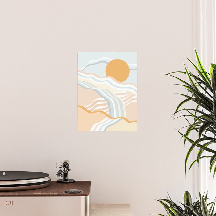 Retro Rainbow Summer Waves Poster Gallery Image 2